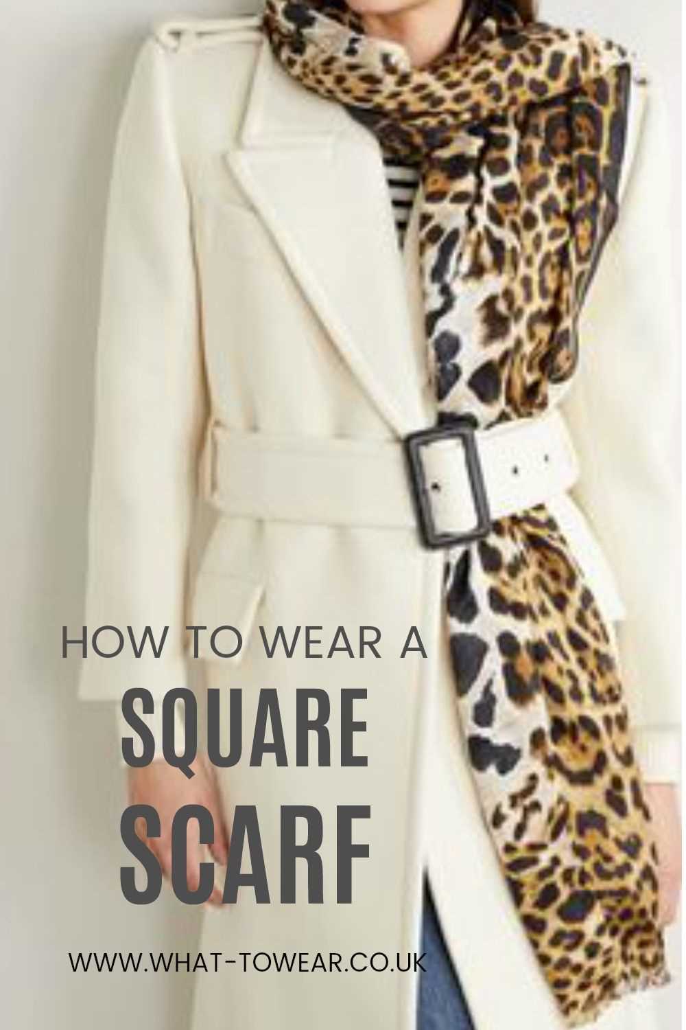 Adding a pop of color with a large square scarf