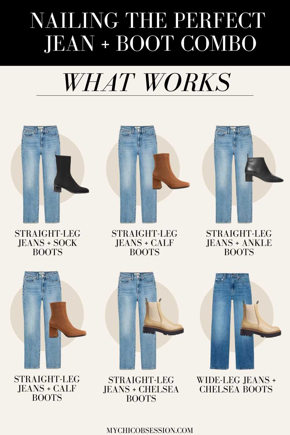 Choosing the right straight leg jeans for ankle boots