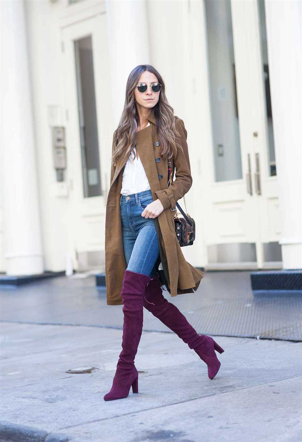 Creating a casual look with thigh high boots and ripped jeans
