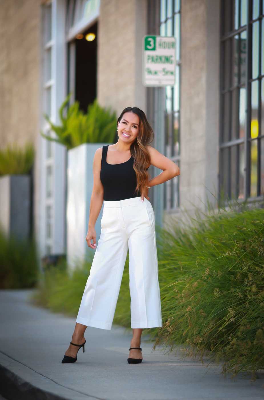 Petite how to wear wide leg cropped pants